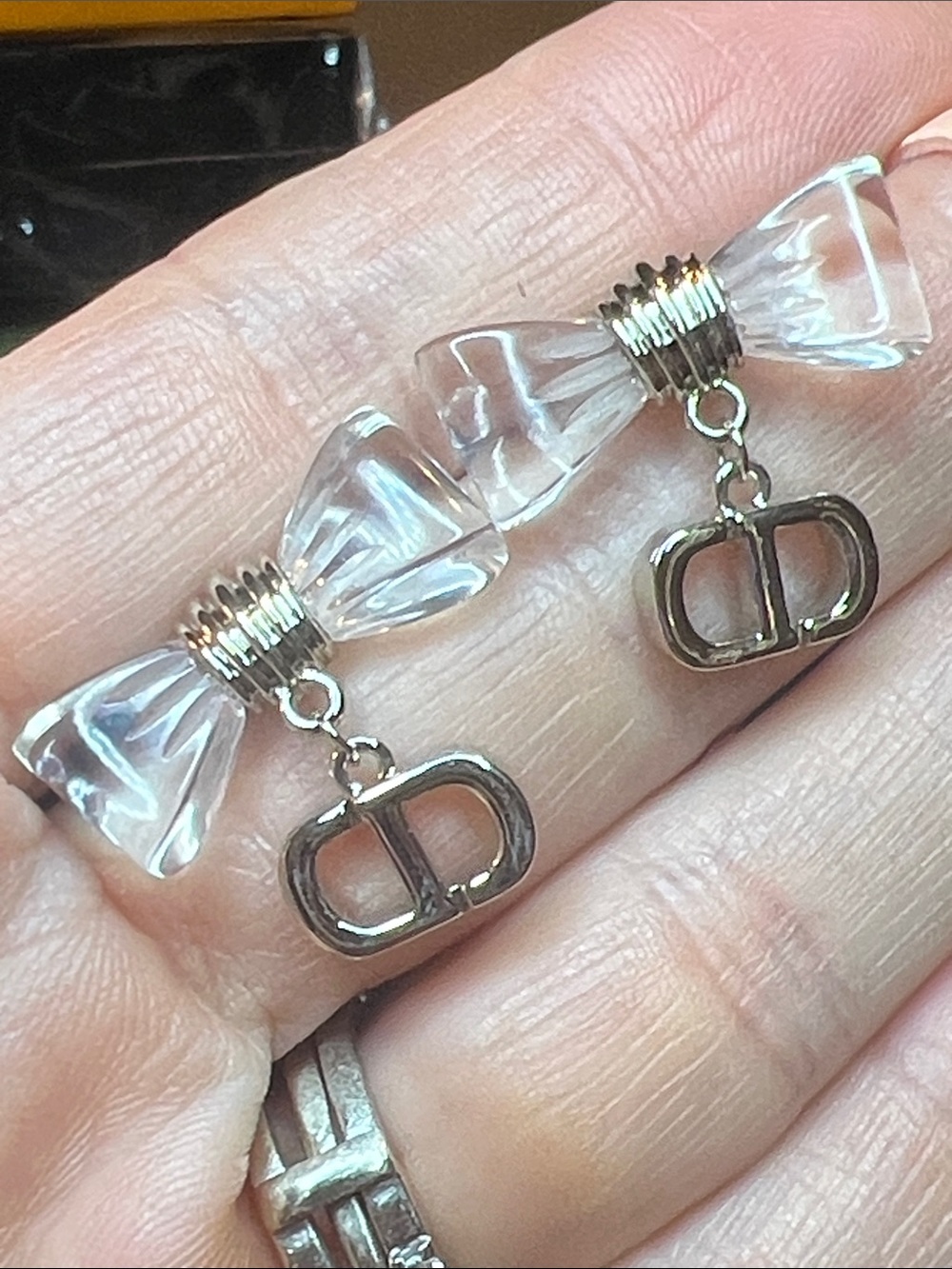 Crystal Bead Charm Bracelet with Double-D Logo Charms
